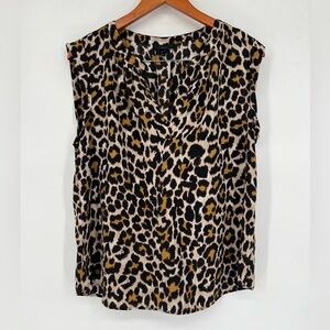J. Crew Silk Animal Print Sleeveless Blouse Size 14